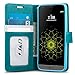 LG G5 Case, J&D [Wallet Stand] LG G5 Wallet Case Heavy Duty Protective Shock Resistant Case for LG G5 - Aqua