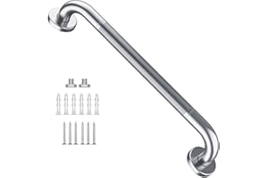 16 Inch Anti Slip Shower Grab Bar, Munzong Stainless Steel Bathroom Grab Bar, Satin Brushed Nickel Knurled Bathroom Balance Bar,Safety Hand Rail Support Handicap Elderly Senior Assist Bath Handle