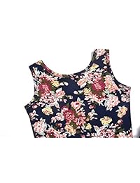 Aphratti Vestido sin mangas para dama, de verano, floral, informal, con tirantes