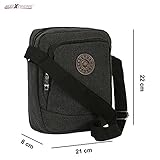 AllExtreme Canvas Small Messenger Bag Casual Shoulder Bag Travel Organizer Bag Multi-pocket Purse Handbag Crossbody Bag Hiking Traveling Bag for Men and Women - Grey