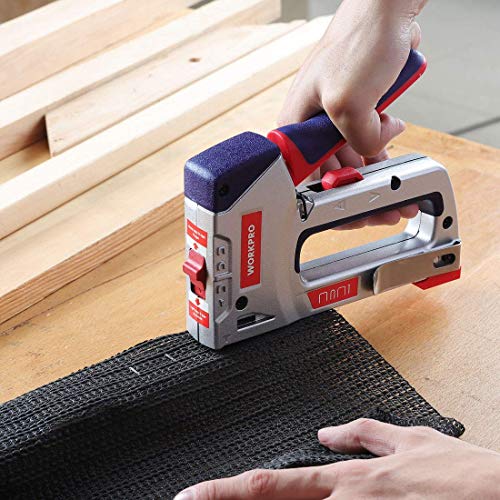 WORKPRO HeavyDuty 4in1 Staple Gun Kit, Manual Brad Nailer with 3000