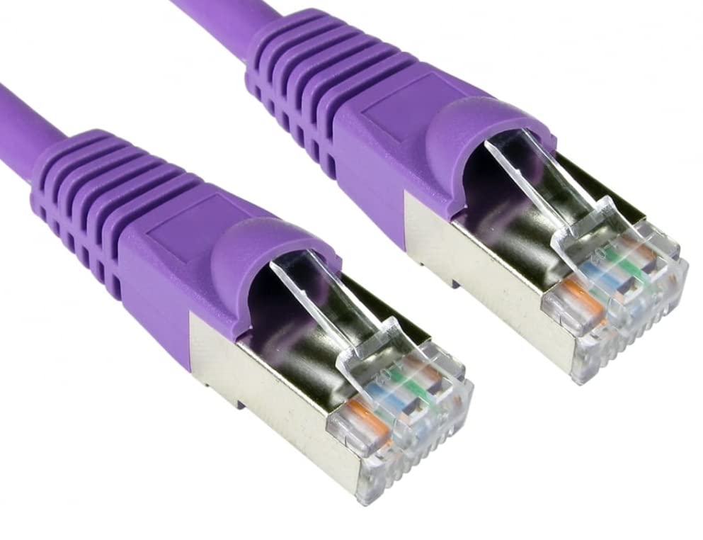 World of Data 15m CAT6A *600MHz* Network Cable VIOLET - Professional Standard Ethernet Lead - LSZH - SSTP - FTP - 10GBASE-T (10 gigabit support) - 10Gbits/s (billion bits per second) 5 PACK