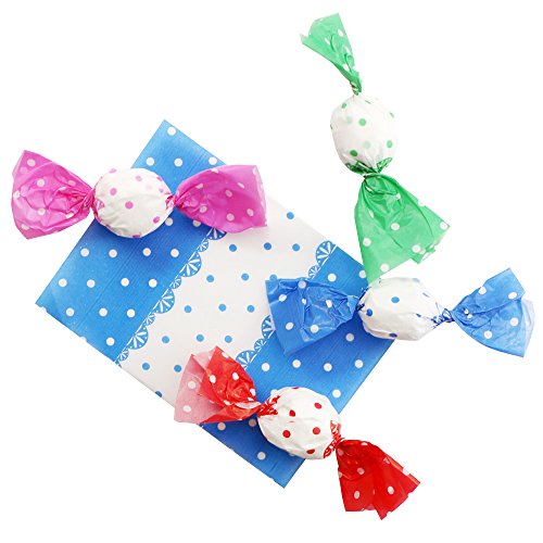 PRALB 400PCS Four Color Lovely Printed Wax Paper For Baking Nougat Candy Wrapping Paper, Chocolate Candy Wrappers, Greaseproof Wax Paper Homemade Candy Wrapper Paper. - Thumbnail 2