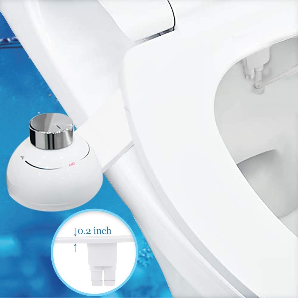 Tushy Bidet,SOOSI Ultra Slim Self Cleaning Dual Nozzle (Frontal Rear/Feminine Wash) Fresh Water