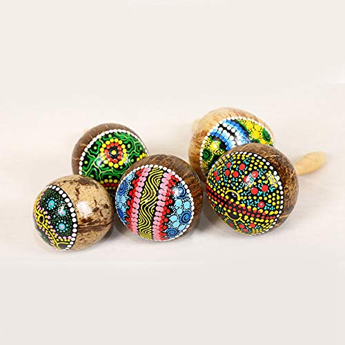 image for TOOGOO Coconut Shell Sand Hammer Shaker Aslatua Gourd Kashaka Indonesi