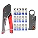 Coax Cable Crimper, KISENG Coaxial Compression Tool Kit Coaxial Cable Connector Wire Stripper with F RG6 RG59 Connectors
