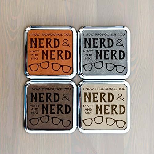 Personalized Couple's Name on Leatherette Coasters with