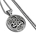 ELFASIO Large Celtic Knot Magic Both Sided Pendant Necklace Men's Stainless Steel Box Chain Jewelry(22inch)