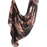 Faticinfa Women Hijab Watercolour Floral Printed Breathable Light Weight Soft Rayon Viscose Woven Muslim Shawl Hijab Scarf