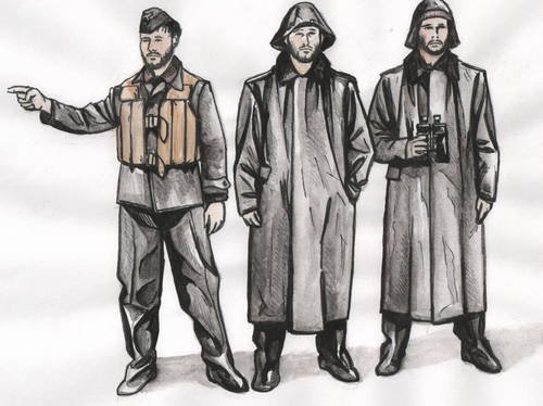 CMK 1:72 WWII U-Boat U-1X Crew Raincoats for Revell 3 Resin Figures Kit #F72250