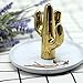 Purzest Ceramic Ring Holder Dish Home Decor Organizer,Cactus,Gold/White