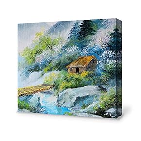 Farmhose Set Based on Mountains Painting Artwork for Framed Country