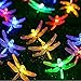MZD8391 Solar String Lights, 20 LED Dragonfly String Lights, Waterproof Decorative String Lights for Patio, Garden, Gate, Yard, Party, Wedding (Solar Dragonfly Light)