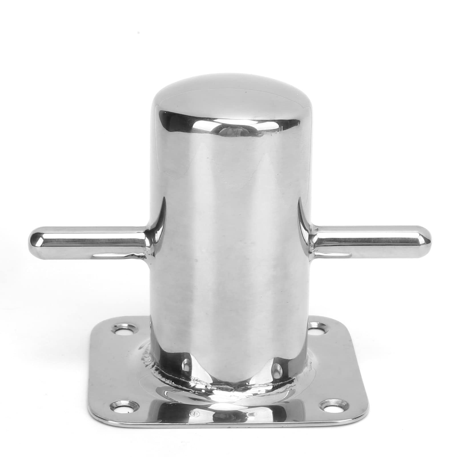 Pissente 90MM Single Mooring Bitt, 316 Stainless Steel Heavy Duty Cross Bollard Cleat, Marine Deck Hardware for Boat Yacht Kayak Dock Mooring Rigging