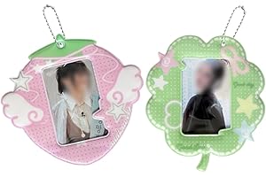 WELLRI 2 Pcs Cute Photocard Holder 3 inch Kpop Idol Album Photo Card Sleeves ID Trading Card Protector for Student Kpop Fan