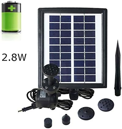 2.8W Solar Fountain Water Pump Kit With Battery Backup And LED Lights Solar Power Panel Upgraded Submersible Sprayer Pumps 220L/H