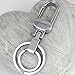 maycom® Pants Buckle Clip on Belt Polished Sliver Double Loops Keyring Keychain Car Key Chain Ring Key Fob 84019