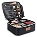 Lifewit Makeup Train Case with Adjustable Dividers Travel Cosmetic Bag Organize Case with Brush Holders Black