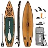 CALA 2023 Stand-Up-Paddling Board Set im Rucksack-Trolley, i-SUP aufblasbar, robustes Surfboard mit Seegras-Anteil…
