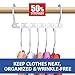 Wonder Hanger Max Pack of 6 Space Saving Hangers, Reinforced Hooks, Cascading Hangers for Organized Wrinkle-Free Clothes, College Dorms & Storage, Fully Assembled Hanger Closet Organizer – White