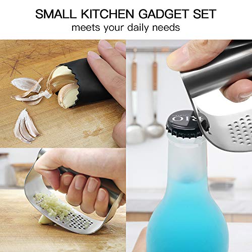 Stainless Steel Garlic Press Rocker Set Garlic Crusher Mincer with