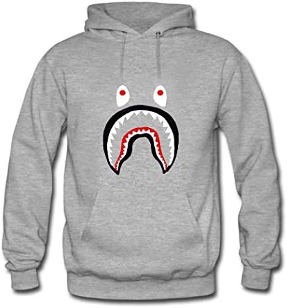 Bape Shark Grey Pullover Hooded Sweatshirt Men XXX-Large hoodies