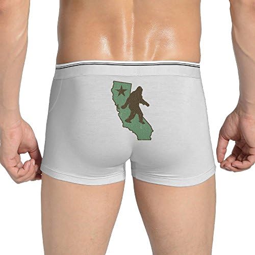 Healthb Men's California Flag Bear Bigfoot Vintage Look Boxer Brief White