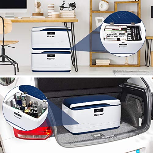 COSTWAY Large Locking Storage Container Box, Big Capacity Garage