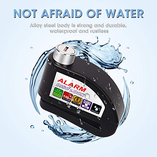 image for chfine Alarm Disc Lock, Anti-Theft Motorcycle Alarm Padlock Disc Brake