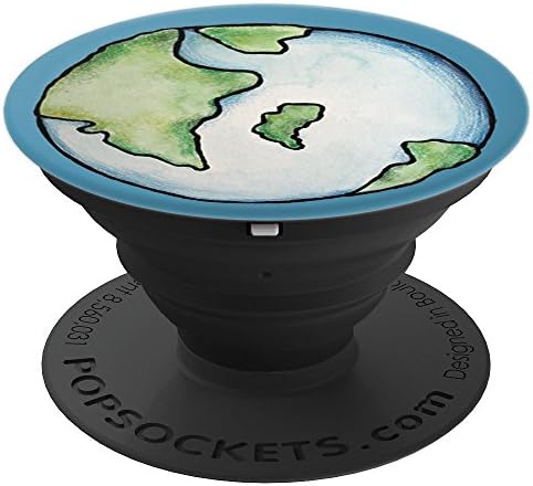 Earth Day artwork cute round world earth artwork watercolor - PopSockets Grip and Stand for Phones and Tablets