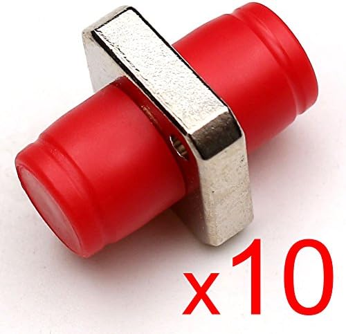 TEZONG FC to FC Fiber Coupler Flange Type Fiber Optical Adapter Connector Singlemode/MM Simplex 10Packs