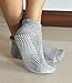 RATIVE Anti Slip Non Skid Barre Yoga Pilates Hospital Ankle Socks with grips for Adults Men Women (Large, 3-pairs/grey)