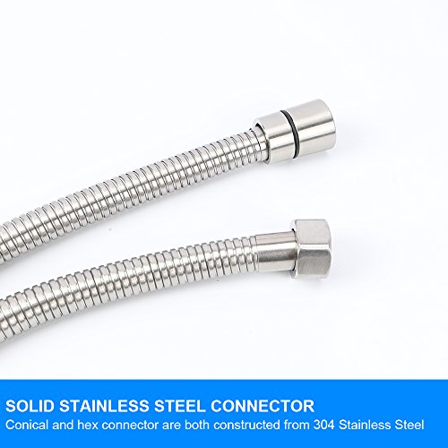BOSNELL 304 Stainless Steel Bath Handheld Shower Hose Replacement Flexible 6.5ft - Thumbnail 3