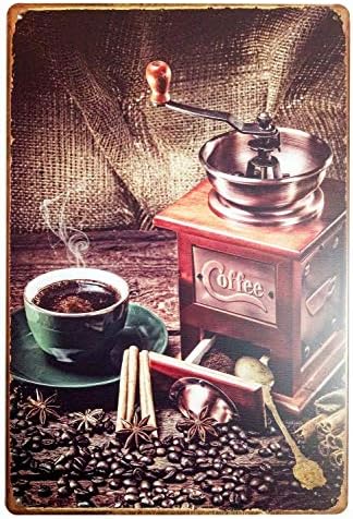 ERLOOD Freshly Brewed Coffee Tin Sign Wall Retro Metal Bar Pub Poster Metal tin Sign 12 X 8 Tin Sign 8X12 inches