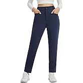 baleaf Womens Fleece Lined Pants Stretch Travel with 5 Pockets Business Casual Golf Dress Petite Thermal Winter Sweatpants