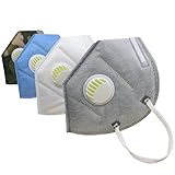 Muryobao Mouth Mask Anti Pollution Mask Unisex Outdoor Protection N95 4 Layer Filter Insert Anti Dust Mask With Valve Filter For Men Women 4 Pack - Grey White Blue Camo