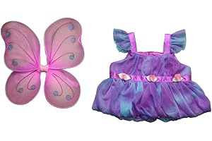 STUFFEMS TOY SHOP Fairy Butterfly Costume Outfit Teddy Bear Clothes Fits Most 14" - 18" Build-a-bear and Make Your Own Stuffed Animals