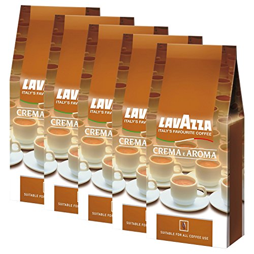 Lavazza Kaffee Crema E Aroma, gemahlen, 5 x 1Kg Packung