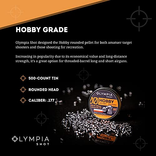 Olympia Shot Hobby Air Gun Pellets .177 Caliber (4.5 mm) Rounded