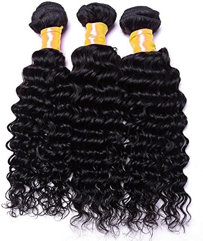 Oriental Show 8~30 inches 6A Brazilian Deep Wave, 1 bundle(100g), 100% Unprocessed Virgin Human Hair, Natural Color