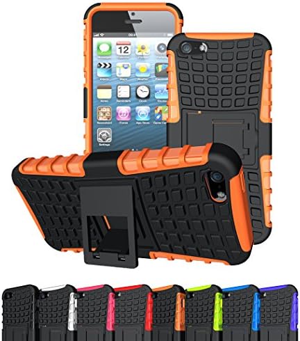 iPhone SE Case, iPhone 5S Case, Viodolge [Shockproof] Hybrid Tough Rugged Dual Layer Protective Case Cover with Kickstand for Apple iPhone SE / 5S / 5 (orange)