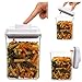BREVER 5-PC AirTight Push Pop Food Storage Container Set Value Pack - Cereal, Flour, Sugar, Pasta, Rice - 100% BPA FREE, 5 Yr Warranty