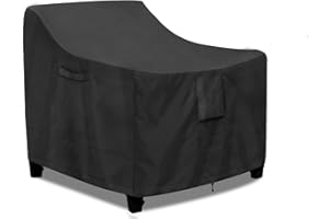 PureFit Outdoor Chair Covers Waterproof Patio Furniture Lawn Chair Covers for Outdoor Furniture with Air Vent and Padded Handles, Fits up to 35W x 38D x 31H Inches, Black