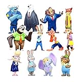 Zootopia World Deluxe PVC Characters Exclusive Playset Cake Topper Figures - 12 Pieces