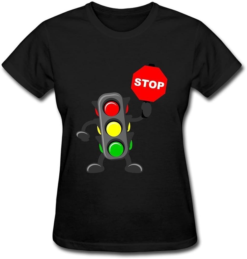 JustLikeSun Women's Cartoon Traffic Light T Shirt