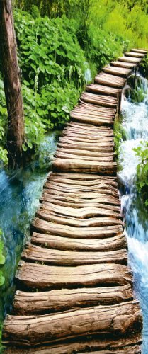 Platin Art Decorative Door/Wall Mural, 3-Feet by 7-Feet 2-1/2-Inch, Stairway to Heaven