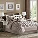Madison Park Laurel 7 Piece Comforter Set-Mushroom-Cal.King, California King Taupe
