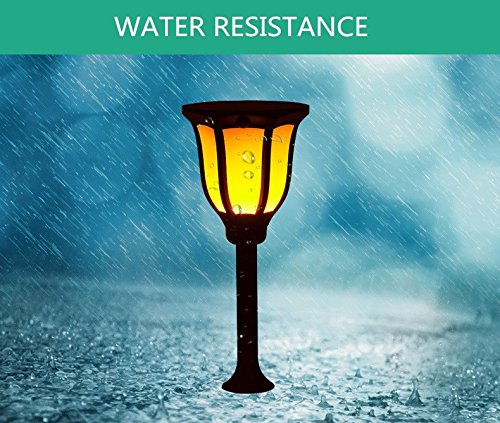 Solar Torch Light with Flickering Flame-Sunklly Waterproof Solar Post Lighting Landscape Decoration Solar Post Light for Garden Patio Yard Driveway (1 Pack)