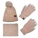 Knit Scarf/Hat/Gloves Set,Soft Warm Beanie,Touch Screen for Families Friends Unisex Cable Knit Winter Cold Weather Gift Set