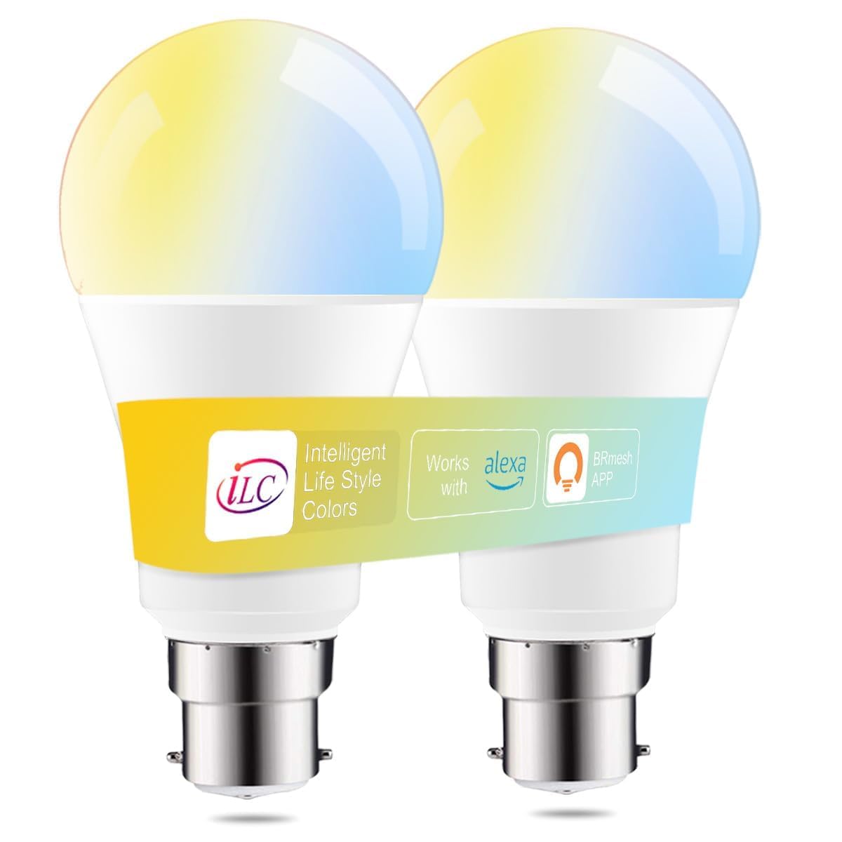 iLC LED Alexa Light Bulbs B22, Smart Bulb, Work with Alexa (Echo Devices Required), Bayonet 2700K-6000K Turnable (2 Packs) — image 1
